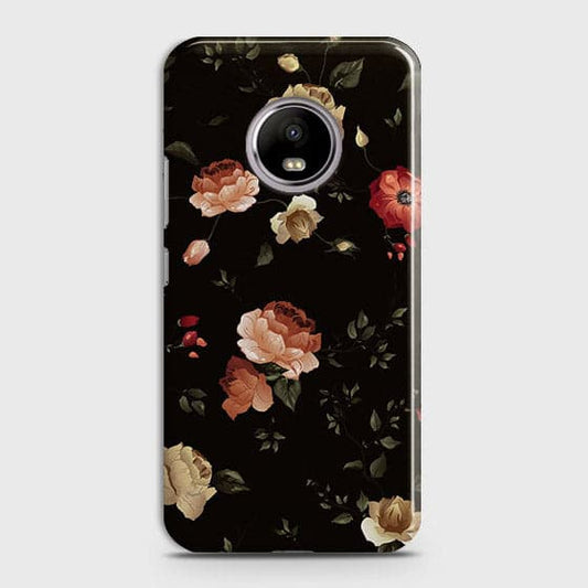 Motorola E4 Cover - Matte Finish - Dark Rose Vintage Flowers Printed Hard Case with Life Time Colors Guarantee