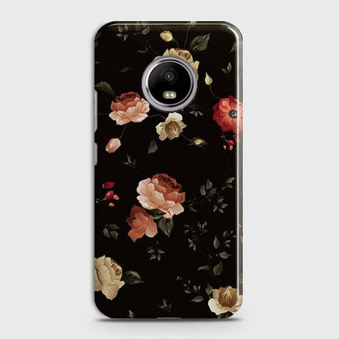 Motorola E4 Plus Cover - Matte Finish - Dark Rose Vintage Flowers Printed Hard Case with Life Time Colors Guarantee