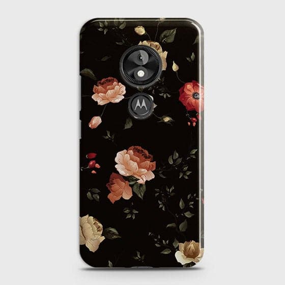 Motorola Moto E5 / G6 Play Cover - Matte Finish - Dark Rose Vintage Flowers Printed Hard Case with Life Time Colors Guarantee