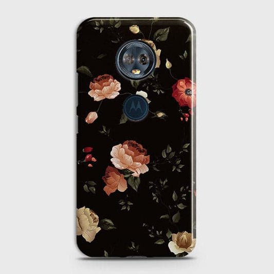 Motorola E5 Plus Cover - Matte Finish - Dark Rose Vintage Flowers Printed Hard Case with Life Time Colors Guarantee B75