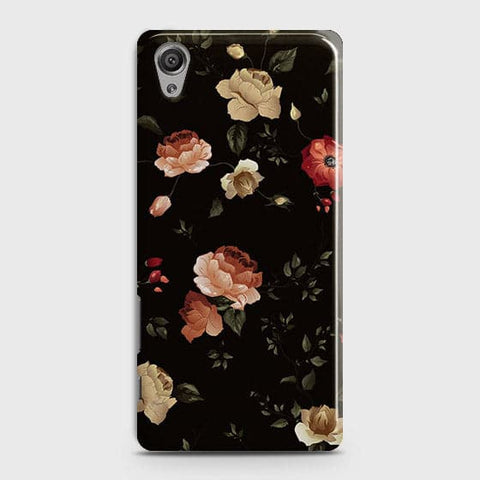 Sony Xperia XA Cover - Matte Finish - Dark Rose Vintage Flowers Printed Hard Case with Life Time Colors Guarantee