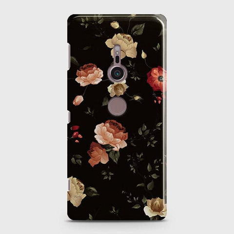 Sony Xperia XZ2 Cover - Matte Finish - Dark Rose Vintage Flowers Printed Hard Case with Life Time Colors Guarantee