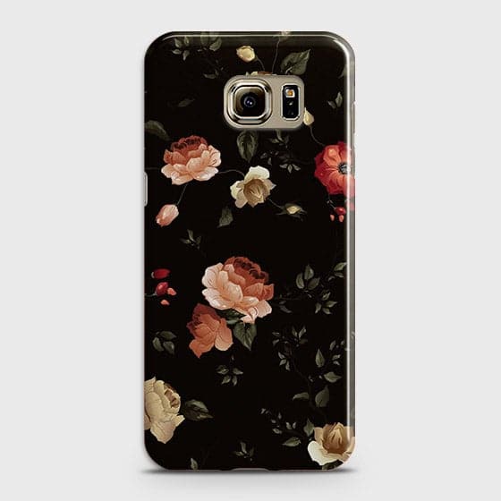 Samsung Galaxy S6 Edge Cover - Matte Finish - Dark Rose Vintage Flowers Printed Hard Case with Life Time Colors Guarantee