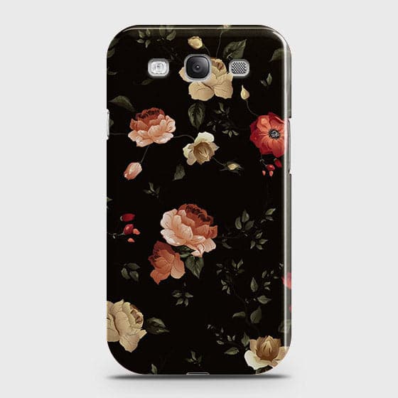 Samsung Galaxy S3 Cover - Matte Finish - Dark Rose Vintage Flowers Printed Hard Case with Life Time Colors Guarantee