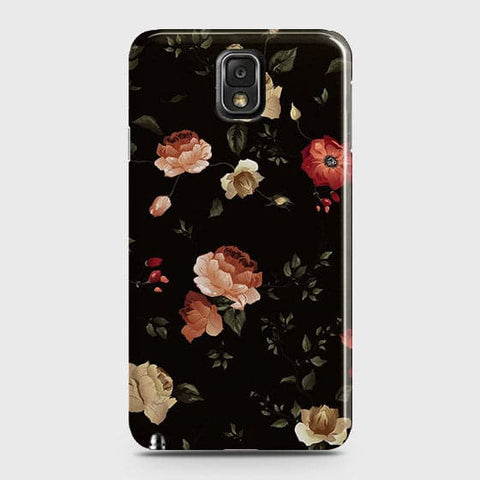 Samsung Galaxy Note 3 Cover - Matte Finish - Dark Rose Vintage Flowers Printed Hard Case with Life Time Colors Guarantee