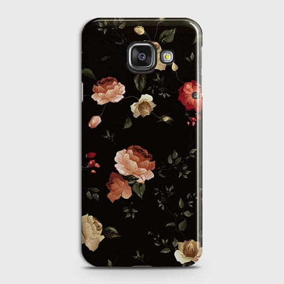 Samsung Galaxy A510 (A5 2016) Cover - Matte Finish - Dark Rose Vintage Flowers Printed Hard Case with Life Time Colors Guarantee