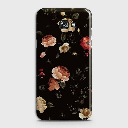 Samsung A3 2017 Cover - Matte Finish - Dark Rose Vintage Flowers Printed Hard Case with Life Time Colors Guarantee b65