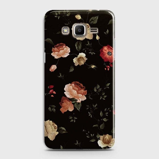 Samsung Galaxy J7 Cover - Matte Finish - Dark Rose Vintage Flowers Printed Hard Case with Life Time Colors Guarantee