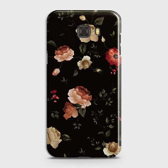 Samsung C9 Pro Cover - Matte Finish - Dark Rose Vintage Flowers Printed Hard Case with Life Time Colors Guarantee