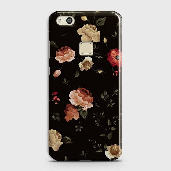 Huawei P10 Litem Cover - Matte Finish - Dark Rose Vintage Flowers Printed Hard Case with Life Time Colors Guarantee