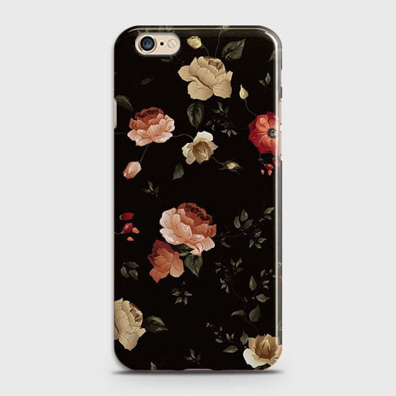 iPhone 6 Plus & iPhone 6S Plus Cover - Matte Finish - Dark Rose Vintage Flowers Printed Hard Case with Life Time Colors Guarantee