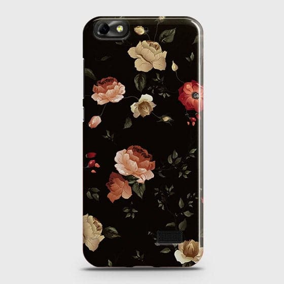 Huawei Honor 4C Cover - Matte Finish - Dark Rose Vintage Flowers Printed Hard Case with Life Time Colors Guarantee