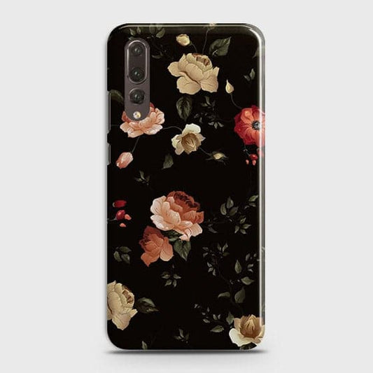 Huawei P20 Pro Cover - Matte Finish - Dark Rose Vintage Flowers Printed Hard Case with Life Time Colors Guarantee