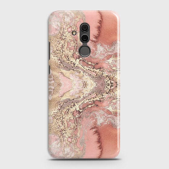 Huawei Mate 20 Lite Cover - Trendy Chic Rose Gold Marble Printed Hard Case with Life Time Colors Guarantee