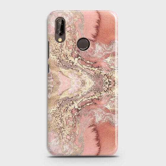 Huawei Nova 3 Cover - Trendy Chic Rose Gold Marble Printed Hard Case with Life Time Colors Guarantee