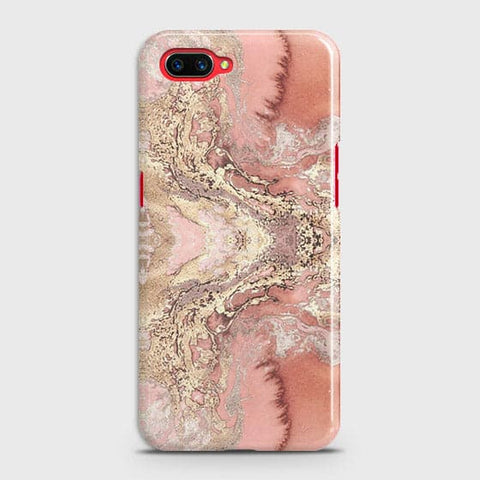 Oppo A3S Cover - Trendy Chic Rose Gold Marble Printed Hard Case with Life Time Colors Guarantee