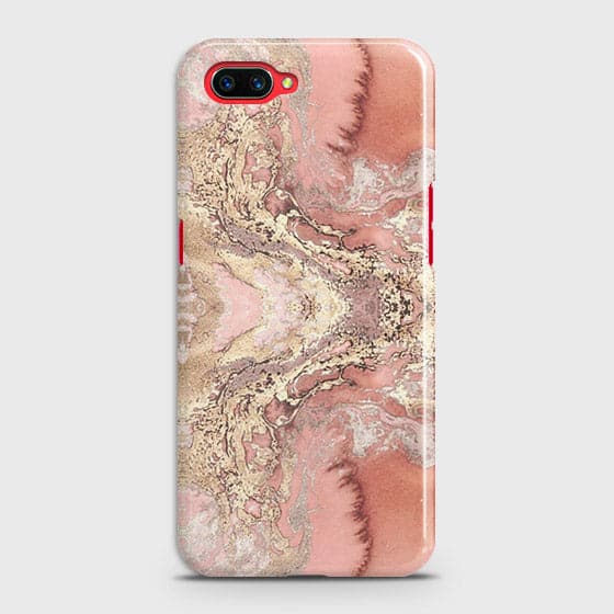 Oppo A5 Cover - Trendy Chic Rose Gold Marble Printed Hard Case with Life Time Colors Guarantee