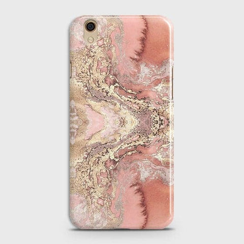 Oppo A37 Cover - Trendy Chic Rose Gold Marble Printed Hard Case with Life Time Colors Guarantee