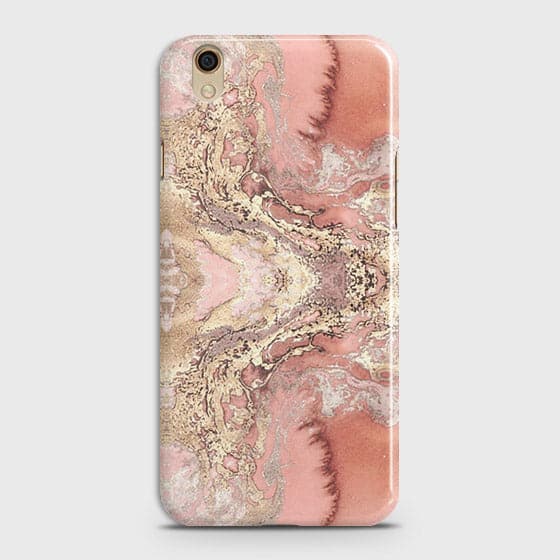 Oppo F1 Plus / R9 Cover - Trendy Chic Rose Gold Marble Printed Hard Case with Life Time Colors Guarantee