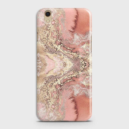 Oppo F1 Plus / R9 Cover - Trendy Chic Rose Gold Marble Printed Hard Case with Life Time Colors Guarantee