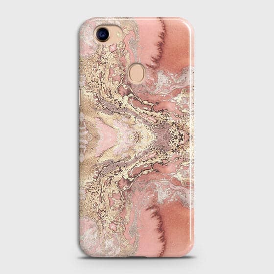 Oppo F7 Cover - Trendy Chic Rose Gold Marble Printed Hard Case with Life Time Colors Guarantee(1)