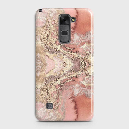LG Stylus 2 Cover - Trendy Chic Rose Gold Marble Printed Hard Case with Life Time Colors Guarantee