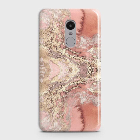 Xiaomi Redmi 4X Cover - Trendy Chic Rose Gold Marble Printed Hard Case with Life Time Colors Guarantee
