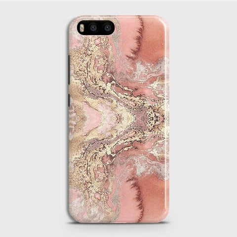 Xiaomi Mi 6 Cover - Trendy Chic Rose Gold Marble Printed Hard Case with Life Time Colors Guarantee