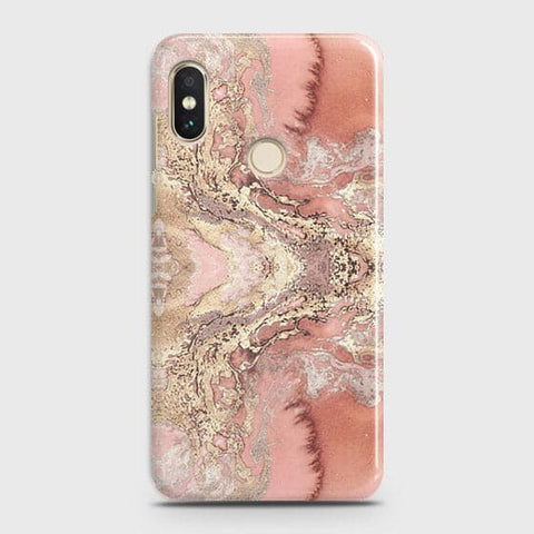 Xiaomi Redmi Y2 Cover - Trendy Chic Rose Gold Marble Printed Hard Case with Life Time Colors Guarantee