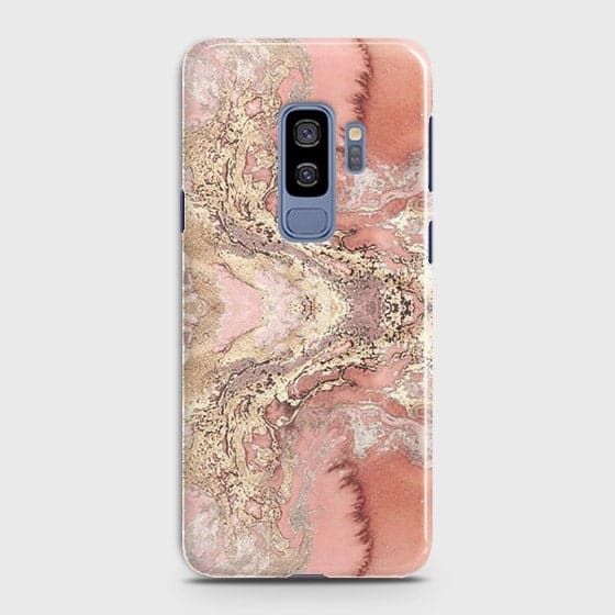 Samsung Galaxy S9 Plus Cover - Trendy Chic Rose Gold Marble Printed Hard Case with Life Time Colors Guarantee