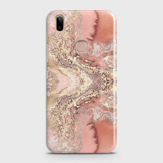 Vivo V9 / V9 Youth Cover - Trendy Chic Rose Gold Marble Printed Hard Case with Life Time Colors Guarantee