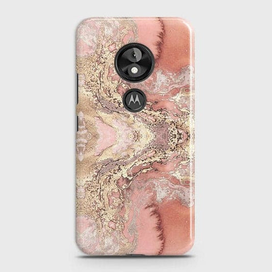 Motorola Moto E5 / G6 Play Cover - Trendy Chic Rose Gold Marble Printed Hard Case with Life Time Colors Guarantee