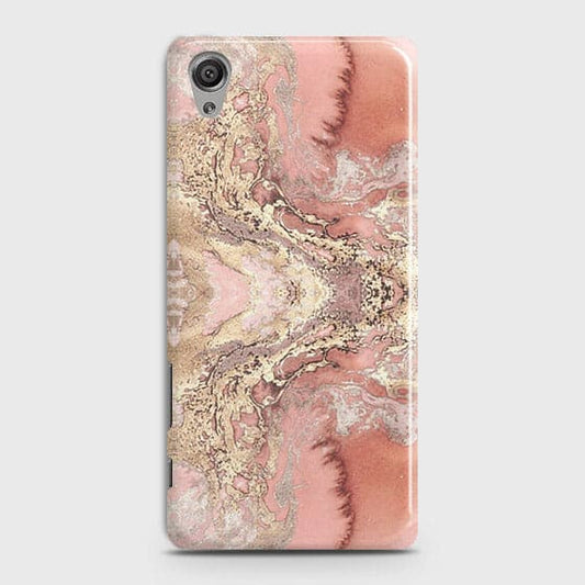 Sony Xperia XA Cover - Trendy Chic Rose Gold Marble Printed Hard Case with Life Time Colors Guarantee