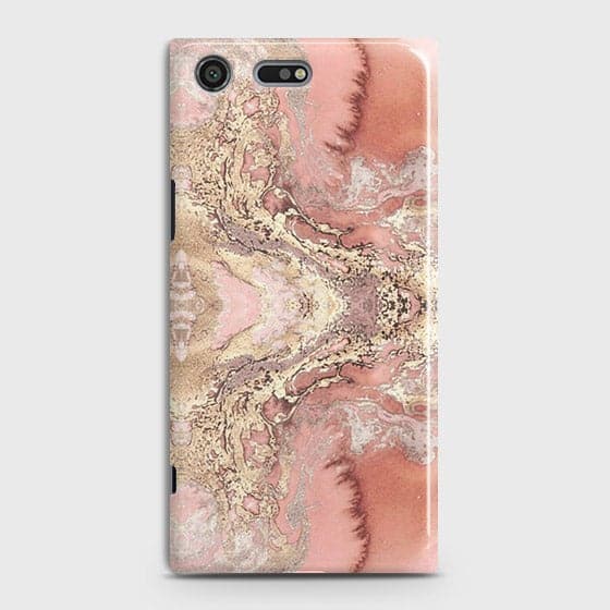 Sony Xperia XZ Premium Cover - Trendy Chic Rose Gold Marble Printed Hard Case with Life Time Colors Guarantee