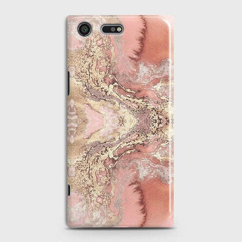Sony Xperia XZ Premium Cover - Trendy Chic Rose Gold Marble Printed Hard Case with Life Time Colors Guarantee