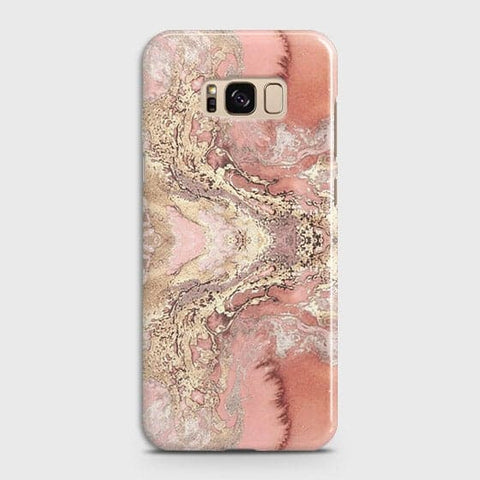 Samsung Galaxy S8 Cover - Trendy Chic Rose Gold Marble Printed Hard Case with Life Time Colors Guarantee