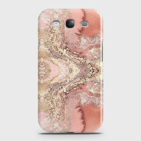 Samsung Galaxy S3 Cover - Trendy Chic Rose Gold Marble Printed Hard Case with Life Time Colors Guarantee
