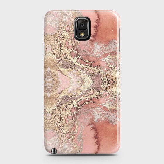 Samsung Galaxy Note 3 Cover - Trendy Chic Rose Gold Marble Printed Hard Case with Life Time Colors Guarantee