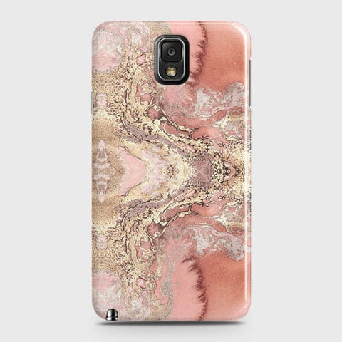 Samsung Galaxy Note 3 Cover - Trendy Chic Rose Gold Marble Printed Hard Case with Life Time Colors Guarantee