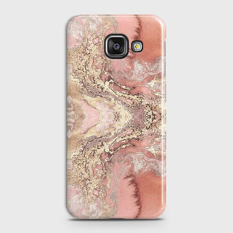 Samsung A310 Cover - Trendy Chic Rose Gold Marble Printed Hard Case with Life Time Colors Guarantee