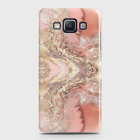 Samsung A5 Cover - Trendy Chic Rose Gold Marble Printed Hard Case with Life Time Colors Guarantee