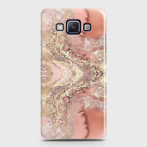 Samsung A7 Cover - Trendy Chic Rose Gold Marble Printed Hard Case with Life Time Colors Guarantee