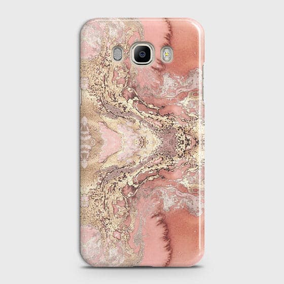 Samsung Galaxy J710 Cover - Trendy Chic Rose Gold Marble Printed Hard Case with Life Time Colors Guarantee