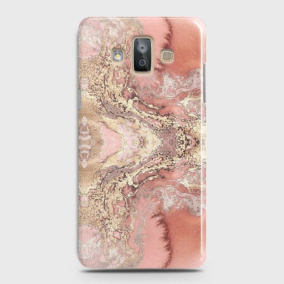 Samsung Galaxy J7 Duo Cover - Trendy Chic Rose Gold Marble Printed Hard Case with Life Time Colors Guarantee