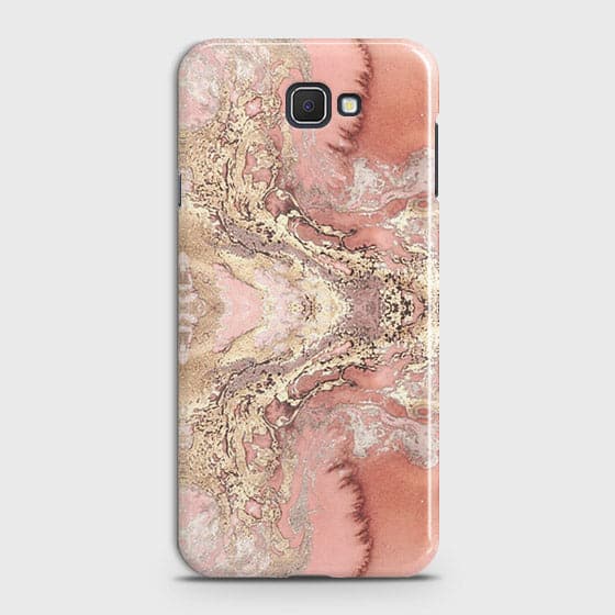 Samsung Galaxy J5 Prime Cover - Trendy Chic Rose Gold Marble Printed Hard Case with Life Time Colors Guarantee