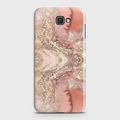 Samsung Galaxy J5 Prime Cover - Trendy Chic Rose Gold Marble Printed Hard Case with Life Time Colors Guarantee