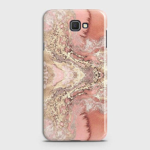 Samsung Galaxy J7 Prime Cover - Trendy Chic Rose Gold Marble Printed Hard Case with Life Time Colors Guarantee b54
