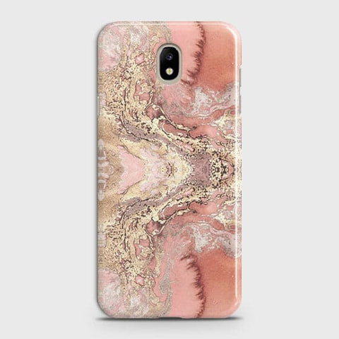 Samsung Galaxy J5 2017 Cover - Trendy Chic Rose Gold Marble Printed Hard Case with Life Time Colors Guarantee