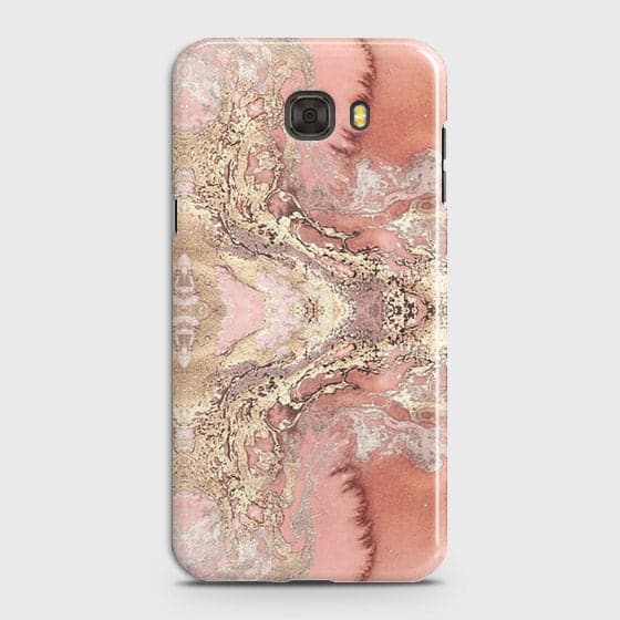 Samsung C7 Cover - Trendy Chic Rose Gold Marble Printed Hard Case with Life Time Colors Guarantee