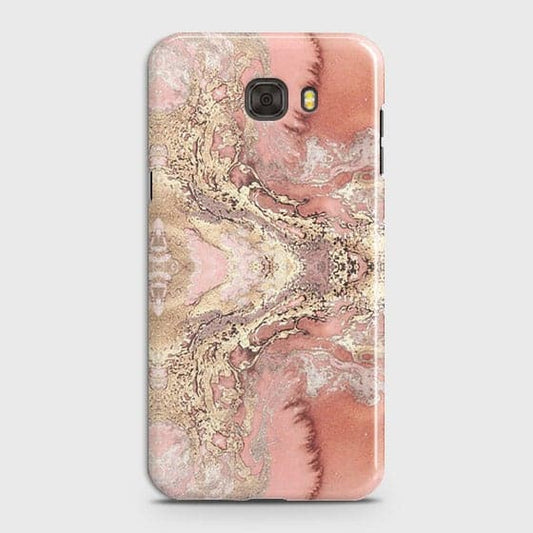 Samsung C7 Cover - Trendy Chic Rose Gold Marble Printed Hard Case with Life Time Colors Guarantee